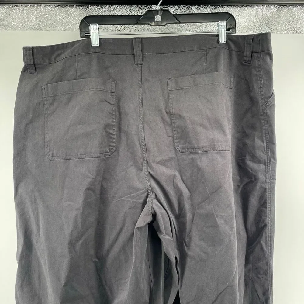 Abound High Rise Wide Leg Utility Pants Gray Stretch Cotton Plus Size 24